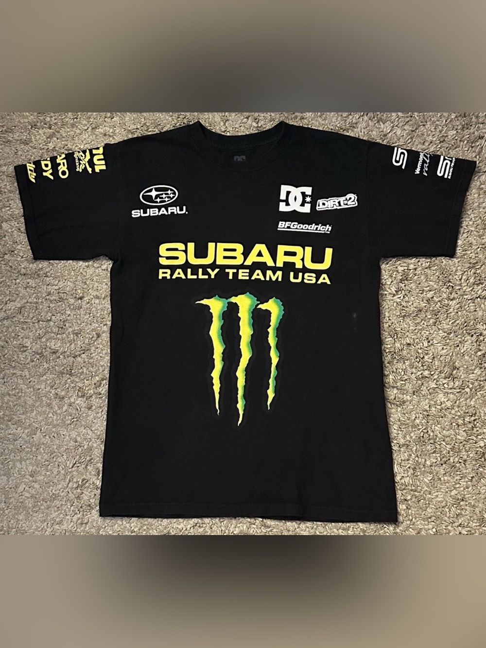 Subaru Rally Team USA 40 Dave Mirra Men’s S Black Monster Energy DC Shoes TShirt
